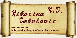 Nikolina Dabulović vizit kartica
